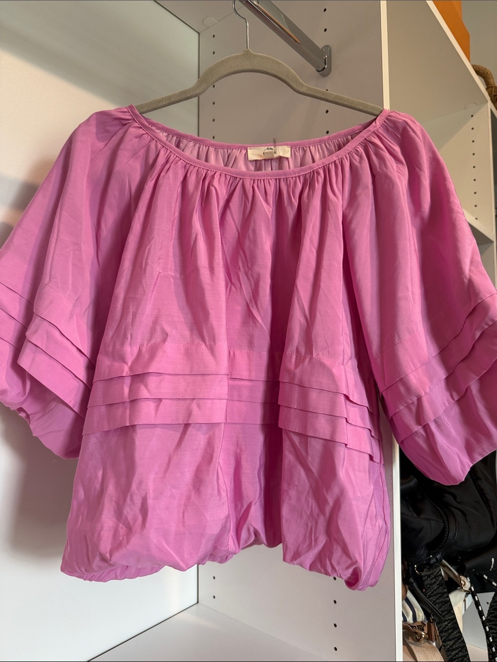 entro Pink Ruffle Sleeve Blouse